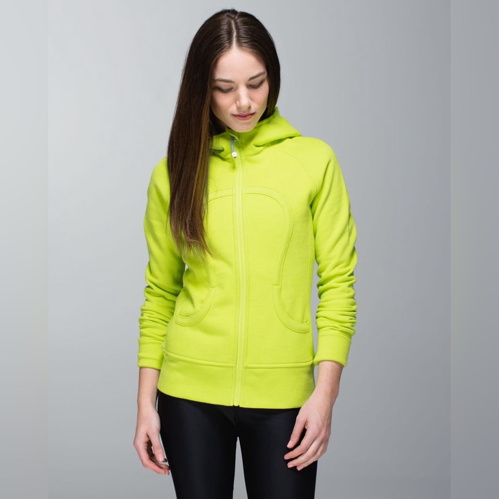 Lululemon Y2K lime green Full Zip‎ Scuba Sweater Hoodie 4/S